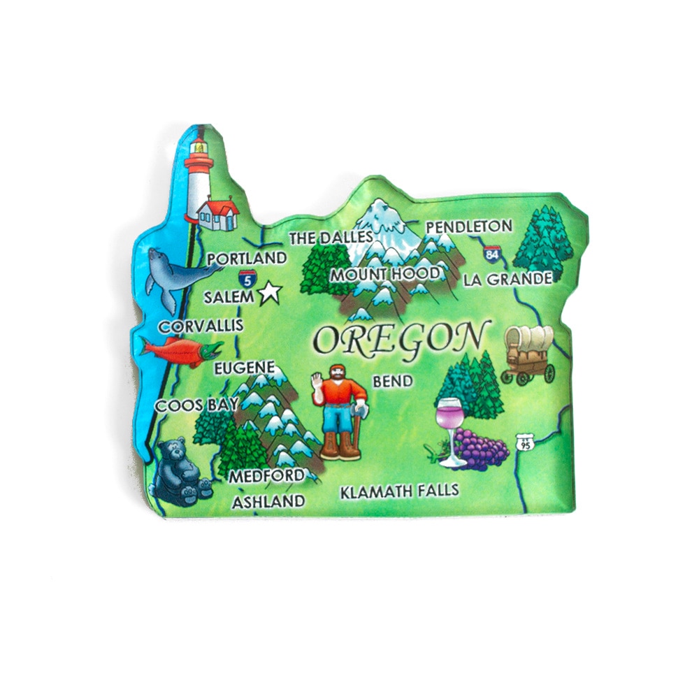 State of Oregon, Green, Magnets, Acrylic, Home & Auto, Morris Magnets, Oregon Cartoon, 513254
